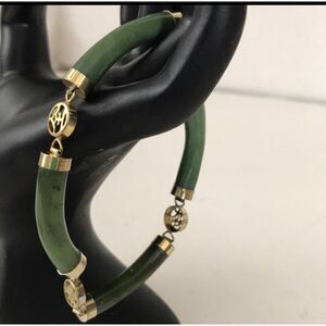 Vintage Chinese character jade bracelet